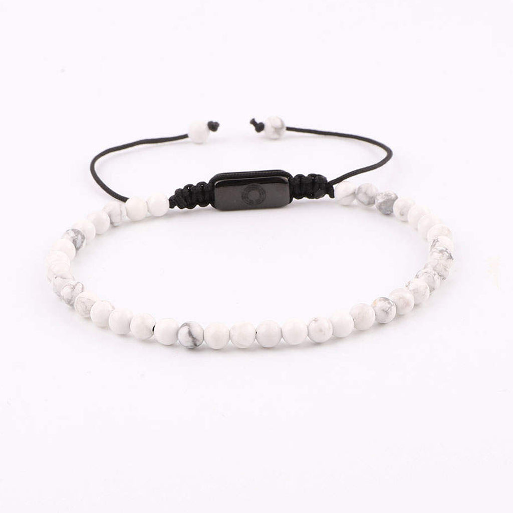 front 4mm macrame bracelet made with howlite