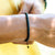 front 4mm macrame bracelet made with matte black onyx