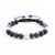 front 8mm macrame bracelet made with sodalite, howlite, lava stone and matte black onyx