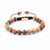 front 8mm macrame bracelet made with picasso jasper